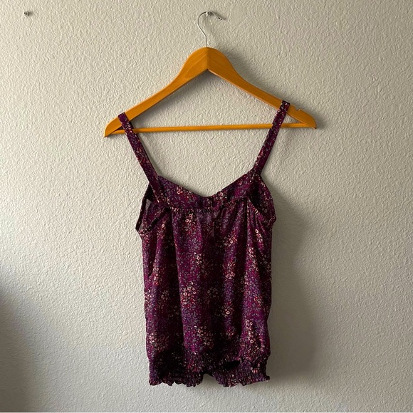 Kirra Pac Sun Sheer Purple Floral Tank Top - Picture 7 of 9